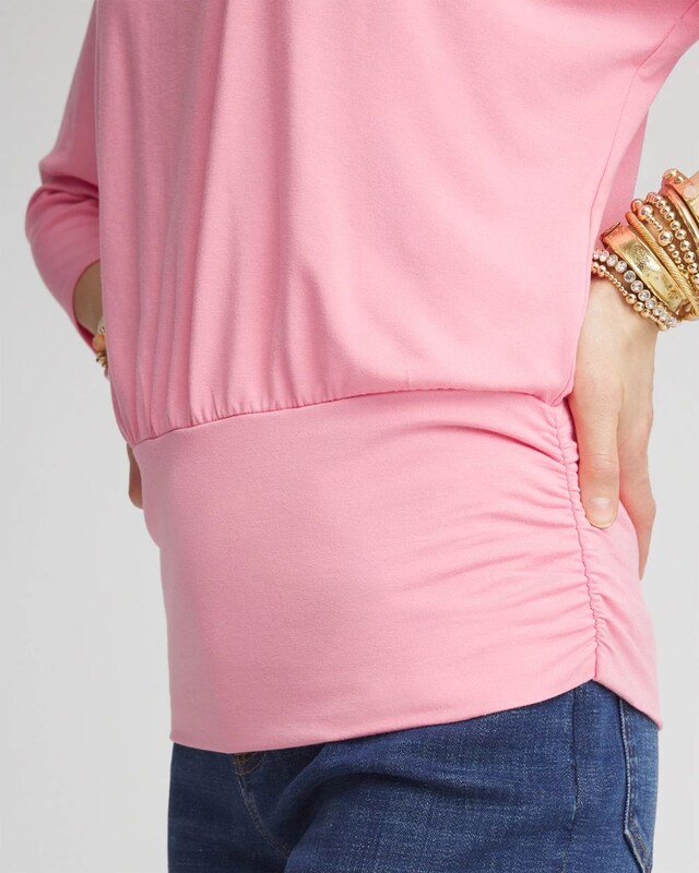Touch of Cool Ruched Banded-Hem Top - image 4